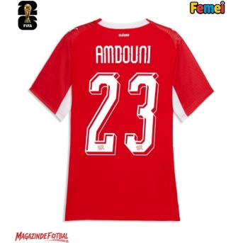 Elveția Zeki Amdouni #23 Echipament de Fotbal Replică Mondial 2026 Femei Acasa